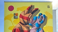 Renommierte Street-Art-Künstler mit neuen Werken an GWW-Plattenbauten in Wernigerode.